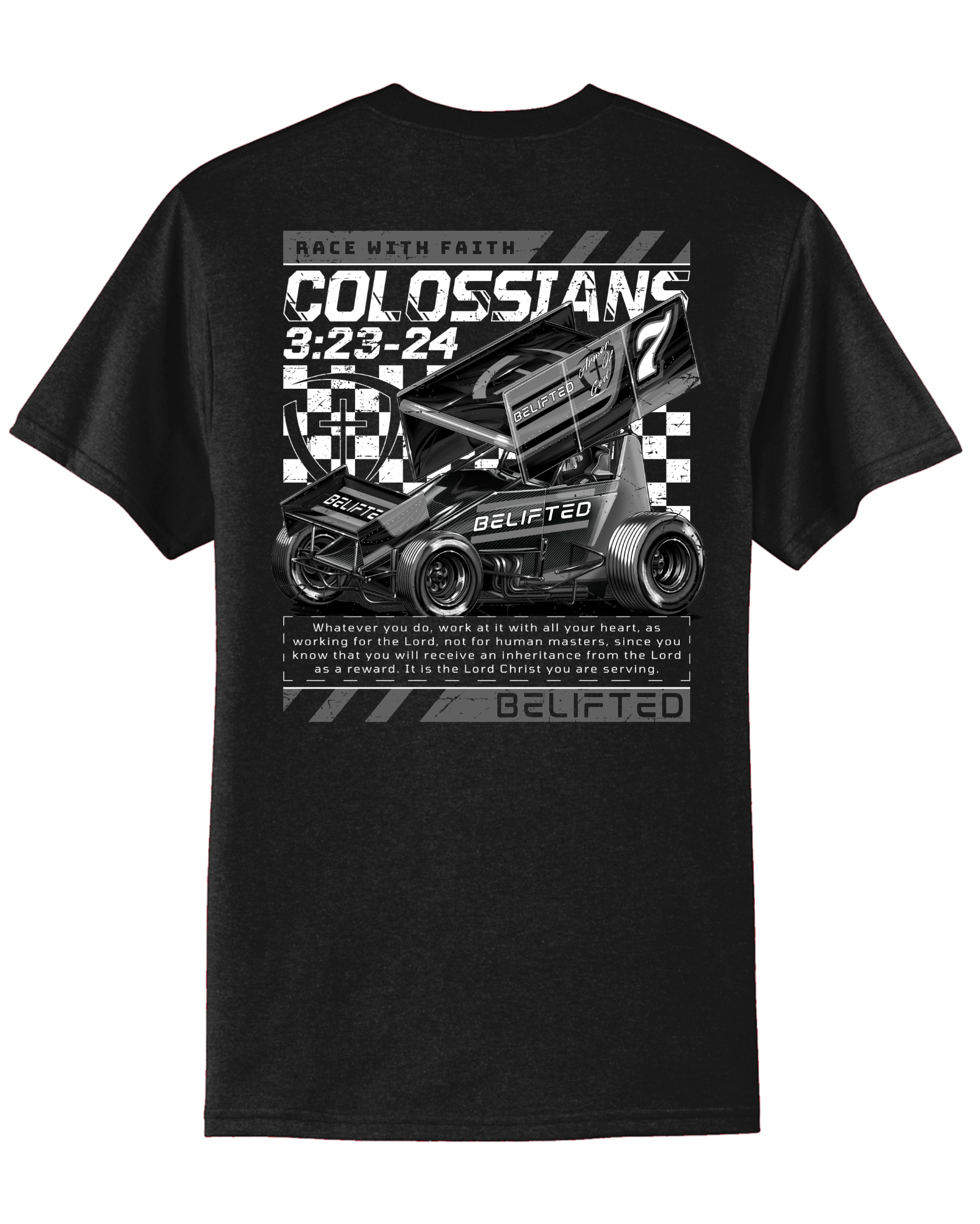 sprint car racing graphic shirt inspirational bible verse shirt